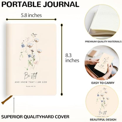 Flower Christian Hard Shell Journal Notebook, Bible Gifts for Women, Inspirational Hardcover Notebooks, College Ruled Notebook, Journals for Writing Planner Note Taking 200 Sheets (5.8 x 8.3) - color: Multi 1557