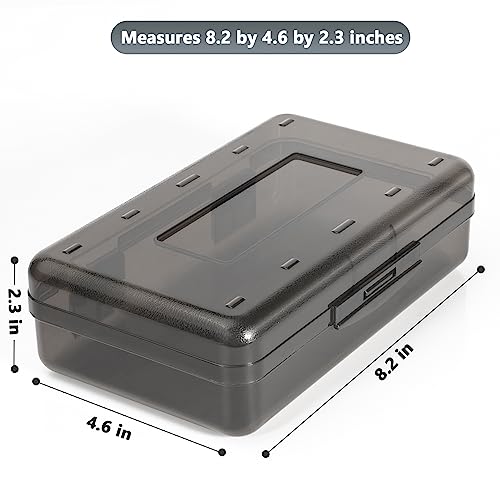 Pencil Box, Large Capacity Pencil Case, Plastic Pencil Boxs for Kids Girls Boys Adults, Hard Crayon Box Storage with Snap-Tight Lid for School Office Supplies - color: Grey