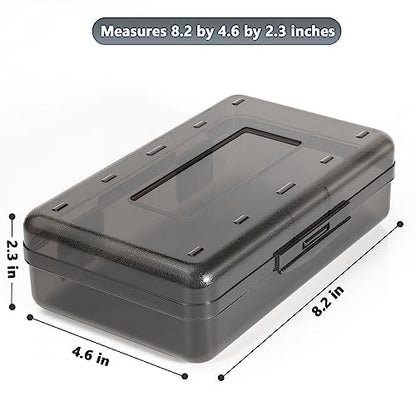 Pencil Box, Large Capacity Pencil Case, Plastic Pencil Boxs for Kids Girls Boys Adults, Hard Crayon Box Storage with Snap-Tight Lid for School Office Supplies - color: Grey