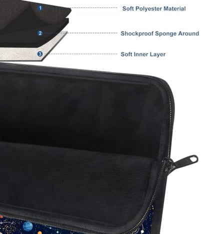 13 Inch Laptop Case Sleeve with Handle, Shockproof Slim Carrying Case | Soft Lining Computer Bag for MacBook Air 13 M3/M2/M1, MacBook Pro 13/14, iPad Pro 13 M4, Space Planet Print - color: Space Planet Print, size: 13-14 inch