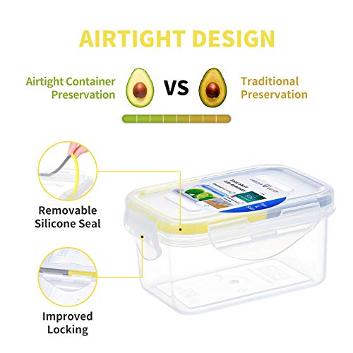 KIGI Small Plastic Food Storage Container for Snack, Lunch & Meal Prep, BPA-Free, Airtight lids, Rectangular Leak-Proof Mini Bento box, 6 oz / 0.75 Cup, 12 Piece Set - size: 0.75 cup (12-Piece) B