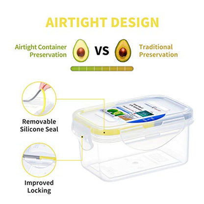 KIGI Small Plastic Food Storage Container for Snack, Lunch & Meal Prep, BPA-Free, Airtight lids, Rectangular Leak-Proof Mini Bento box, 6 oz / 0.75 Cup, 12 Piece Set - size: 0.75 cup (12-Piece) B