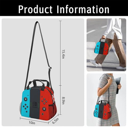 Gamer Lunch Bag Reusable Insulated Lunch Box Large Capacity Meal Tote for Kids Boys Girls Cooler Bag Waterproof Adjustable Shoulder Strap Gamepad Lunch Tote for Work School Picnic Travel Hiking - color: Game02