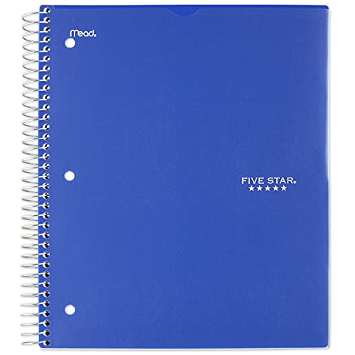 Five Star Spiral Notebook, 3 Subject, College Ruled Paper, 150 Sheets, 11" x 8-1/2, Customizable Cover, Color Selected For You, 1 Count (08232) - color: Color Selected For You