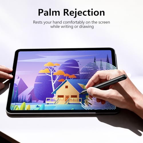 Stylus Pen for iPad 6-11th Gen 2X Fast Charge, Palm Rejection-Black | Tilt Sensitivity, USB-C Charge, Compatible with 2018-2026 Apple Pencil iPad Pro 11/12.9/13, Air 3/4/5/M2/M3/M4, mini 5/6/7 - color: Black