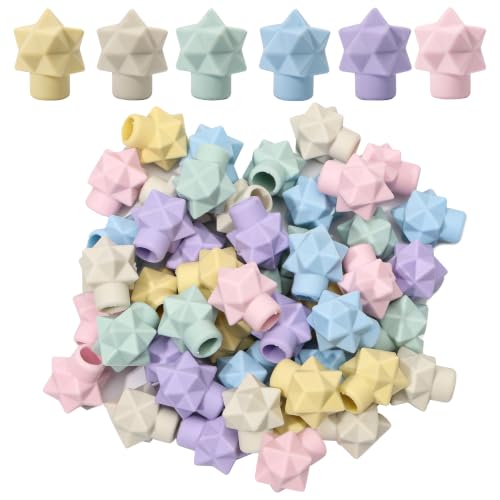 Mr. Pen- Pencil Top Erasers, 48 Pack, Latex-Free | No-Smudge Cap Pencil Erasers for Precise Erasing, Kids, Teachers, Studying Supplies - color: Morandi, size: 48 Pack