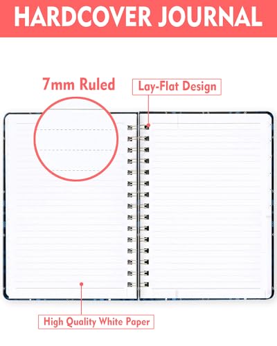 Spiral Journal Notebook for Women, Hardcover A5 College Ruled Notebook, 120 Pages, Thick Paper, Cute Lined Journal for School, Office & Work, 6 x 8.4 in(Black Check Plaid) - color: Black Check Plaid