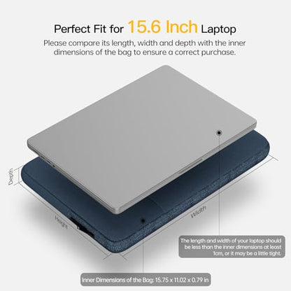15.6 16 inch Laptop Sleeve Case for HP Envy X360/Pavilion 15, HP Omnibook 16, Lenovo IdeaPad 15, Dell Inspiron Plus 16, Acer Aspire 15, ASUS, Water-Restistant 15.6 Computer Bag -Navy Blue - color: Navy Blue, size: 15.6 inch