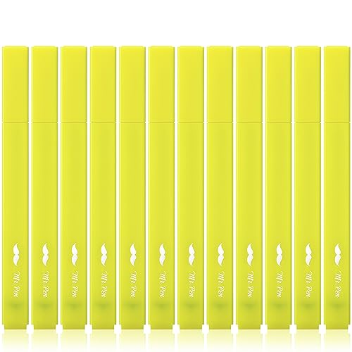 Mr. Pen- Yellow Aesthetic Bible Highlighters No Bleed Through, 12 pcs | Chisel Tip, Cute Highlighter for Journaling Supplies and School Accessories, Bible Highlighters and Pens No Bleed - size: 12 Pack