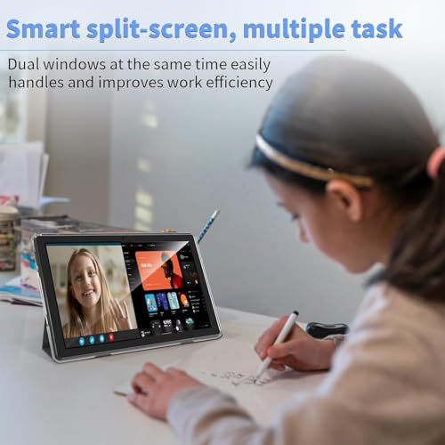 ECOPAD Android 15 Tablet, 10 Inch Tablets with Keyboard Mouse 12GB RAM + 64GB ROM +1TB Expand, 2 in 1 Tableta with WiFi 6 / Bluetooth/GMS Certified/IPS Touch Screen, Black Set - color: Black Set