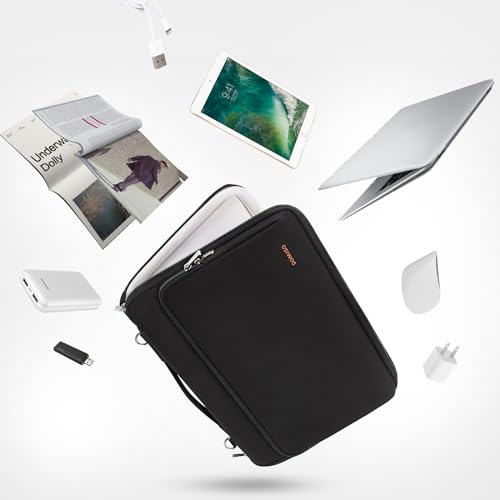 DOMISO 15.6 inch Laptop Case Sleeve Protective Cover Compatible with MacBook Pro 16 M4 M3 M2/Pro Max,15.6-16 inch HP Dell ASUS Lenovo Chromebook,Waterproof Computer Bag with Shoulder Strap,Black - color: Black, size: 15.6 inch
