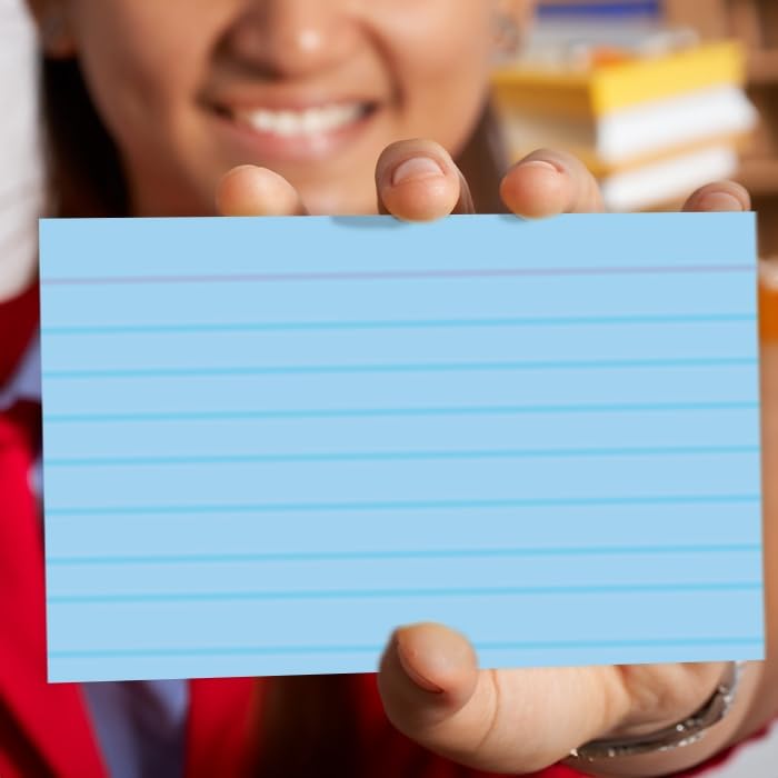 School Smart Ruled Index Card, 4 x 6 Inches, Blue, Pack of 100 - color: Blue, size: 4 x 6 Inches