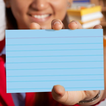 School Smart Ruled Index Card, 4 x 6 Inches, Blue, Pack of 100 - color: Blue, size: 4 x 6 Inches