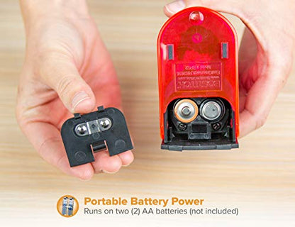 Bostitch Office Battery Powered Pencil Sharpener, Portable, Hinged Tray, Colored Pencil Compatible, Fits In Backpack & Most Pencil Cases, Red