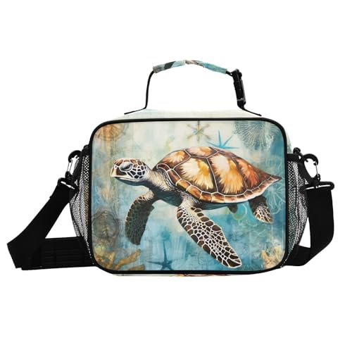 Ocean Sea Turtle Kids Lunch Box Insulated Lunch Bags Cooler Tote Bag with Removable Shoulder Strap for Boy Girl Student 20848559 - color: Sea Turtle