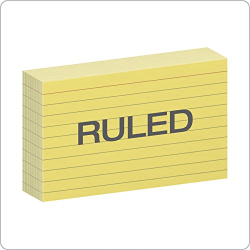 Oxford Ruled Color Index Cards, 3" x 5", Canary, 100 Per Pack (7321 CAN) - size: 100 Count (Pack of 1)