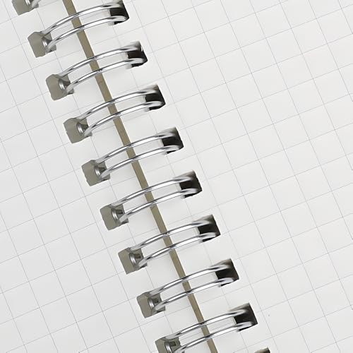 120 GSM Thick Paper Graph Spiral Notebooks 8.5" × 11" with Removable Elastic Band and Transparent Hard Cover, 2PCS Large Size Grid Notepads 160 Pages per Pack for Students, Engineers (2 Pack, A4) - size: A4(8.5"×11"), style: Grid / 2PCS