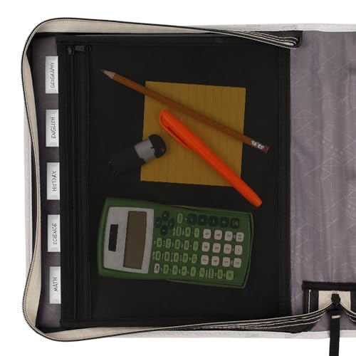 Five Star Zipper Binder, 2 Inch 3-Ring Binder with Round Rings, Expansion Panel and 5-Tab Expanding File, 580 Sheet Capacity, Black (29052IT8)