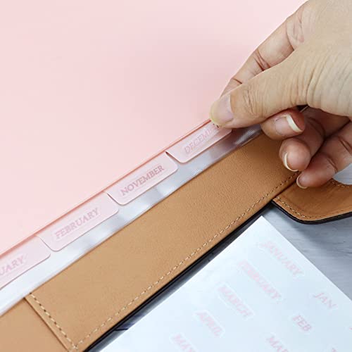 Buqoo Binder Dividers with Tabs, 8 Tab Dividers for 3 Ring Binder, Pink Binder dividers, Notebook Dividers for Journal Planner 8 Sheets Per Set - color: Pink