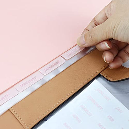 Buqoo Binder Dividers with Tabs, 8 Tab Dividers for 3 Ring Binder, Pink Binder dividers, Notebook Dividers for Journal Planner 8 Sheets Per Set - color: Pink