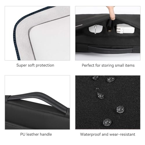 LANDICI 360°Laptop Sleeve Case 15.6 16 Inch Compatible with MacBook Pro 16 M1/M2/M3/M4 2019-2025, 15.6-16” Hp Dell Lenovo Acer Asus, Waterproof Computer Bag Cover with Handle, Black - color: New Black, size: 15.6-16 inch
