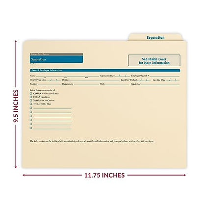 ComplyRight Separation Folder, Pack of 25 | 9-1/2" x 11-3/4", Document Filing Folder for Businesses, HR Employee Management Documentation Office Supplies - style: Separation