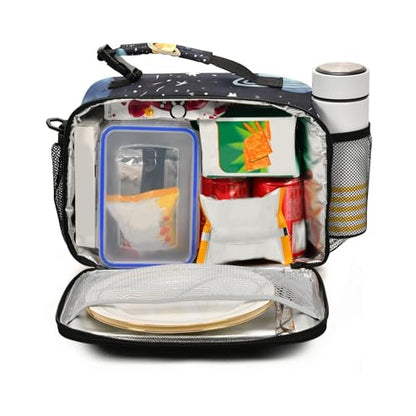 Planet Space Kids Lunch Box Insulated Lunch Bags Cooler Tote Bag with Removable Shoulder Strap for Boy Girl Student 20848878 - color: Space A