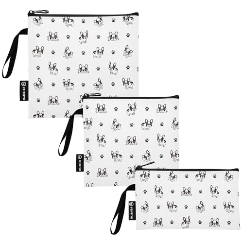 Reusable Food Storage Bags French Bulldog Paws for Dogs 3 Pack Set Lunch Bag Compact Sandwich Snack Bag Small Medium Large for Lunch, Travel & Organization - color: Bag 23