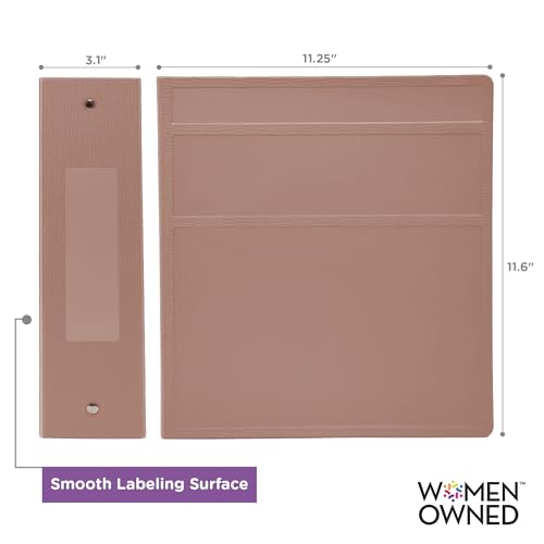 Carstens 3-Inch Heavy Duty 3-Ring Binder - Side Opening, Dusty Rose, Durable Plastic, Precision No-Gap Rings, Waterproof Cover, No Pockets, Holds 400 US Letter Sheets, BPA-Free, Made in USA (1746-3R) - color: Mauve, size: Individual