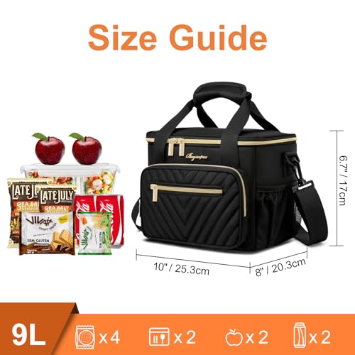 Insulated Lunch Bag Women,Girls Lunch Box Leakproof Lunch Tote Reusable Cooler Bag for Adult Work Picnic Hiking Beach - size: M