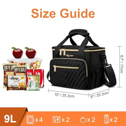 Insulated Lunch Bag Women,Girls Lunch Box Leakproof Lunch Tote Reusable Cooler Bag for Adult Work Picnic Hiking Beach - size: M