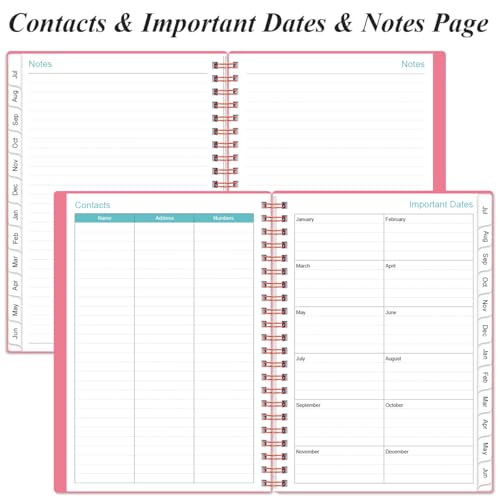 Planner 2026-2027 - A5 Weekly & Monthly Planner Spiral Bound, July 2026 - June 2027, with Flexible Cover, Tabs, Inner Pocket, 6.4" x 8.5", Pink - color: Pink, size: 6.4" x 8.5"