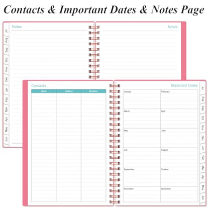 Planner 2026-2027 - A5 Weekly & Monthly Planner Spiral Bound, July 2026 - June 2027, with Flexible Cover, Tabs, Inner Pocket, 6.4" x 8.5", Pink - color: Pink, size: 6.4" x 8.5"