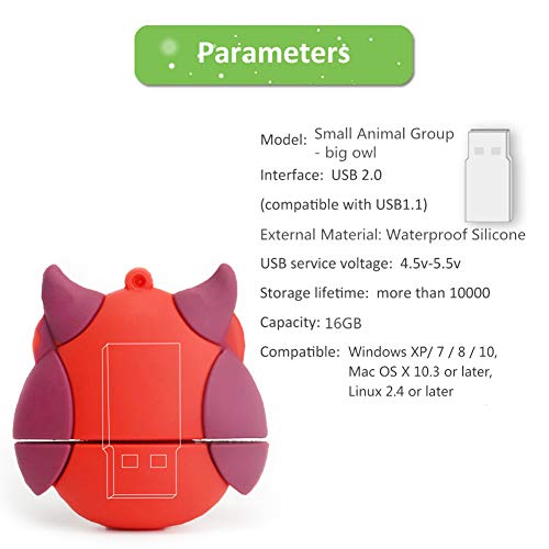 16GB USB Flash Drive Pack of 5 Pcs, BorlterClamp Thumb Drive with Cute Animal Pattern, Gift for Students and Children - color: Cute Animal Pattern 16GB* 5