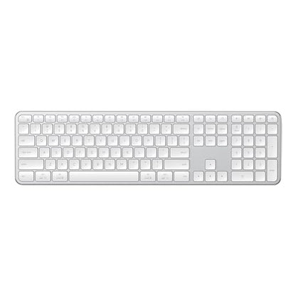 Satechi Slim EX3 Wireless Keyboard, Full-Size Keyboard w/Numpad, Multi-Device Bluetooth, 2.4GHz Connection for macOS, Windows, Android, Instant OS Key Remap,USB-C Rechargeable Battery, Silver - color: Silver, size: Keyboard