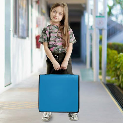 3 Rings Organizer Binder with Handle and Removable Shoulder Strap Waterproof Portfolio Binder for School Blue - color: Blue