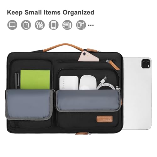 MOSISO 12.9 inch Tablet Sleeve Case for iPad Pro 13 M4 & iPad Air 13 M3 M2, iPad Pro 12.9 M2 M1 6/5th with Magic Keyboard&Smart Keyboard Folio, Side Open Carrying Bag with 4 Zipper Pockets, Black - color: Black, size: 12.9 inch