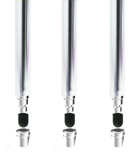 The Friendly Swede Stylus Pen for Touchscreen — 3-Pack 5.5" High Precision Stylus Pen with Replaceable Thin Tips, Elastic Lanyards & Screen Cleaning Cloth - Silver - color: Silver