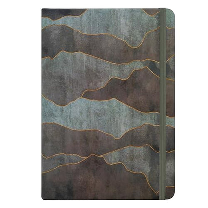 Beatrix & Luca College Ruled Notebook - A5 Journal – Lay Flat with Bookmark and Elastic Band - 160-Pages – 100 GSM Paper - Composition or Diary – Lined Pages - color: steel mountains