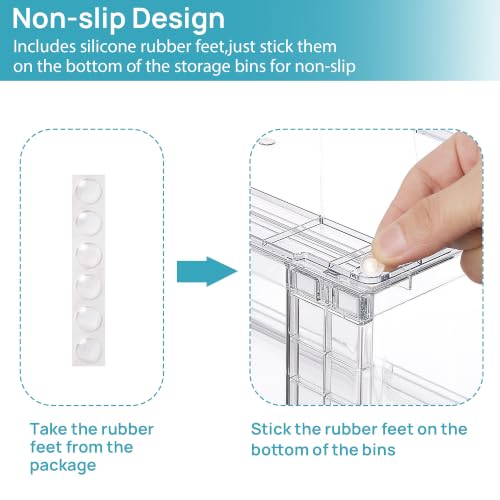 Vtopmart 6pack Easily Assemble Clear Storage Dawers - style: 2 Wide+4 Medium