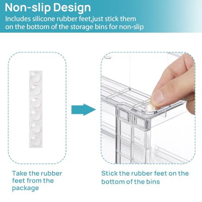 Vtopmart 4 pack Easily Clear Storage Dawers - style: 2 Wide+2 Medium