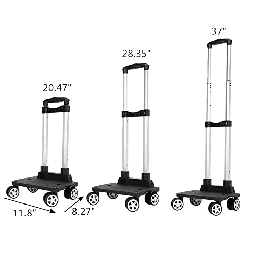 Backpack Trolley - 5 Wheels Folding Compact Lightweight Luggage Cart, Travel Trolley for Bags/Lunch Backpack/Golf Bag (5 Wheels) - color: 5 Wheels