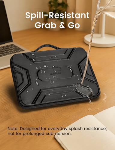 DOMISO 14 inch Laptop Sleeve with Handle, Shockproof & Waterproof EVA Protective Laptop case, Hard Laptop Sleeve for 14" HP Dell Asus Lenovo Laptop, Black - color: Black, size: 14 inch