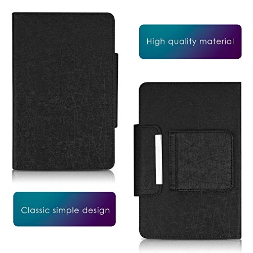 DETUOSI Universal 8.0 inch Android Tablet Case with Keyboard, Removable Wireless Bluetooth Keyboard + PU Leather Folio Book Cover + Stand, Travel Portable Sleeve for iOS/Android/Windows System Tablet - color: Black Case + Black Keyboard