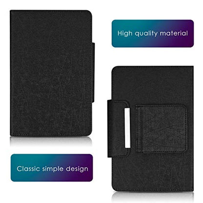 DETUOSI Universal 8.0 inch Android Tablet Case with Keyboard, Removable Wireless Bluetooth Keyboard + PU Leather Folio Book Cover + Stand, Travel Portable Sleeve for iOS/Android/Windows System Tablet - color: Black Case + Black Keyboard