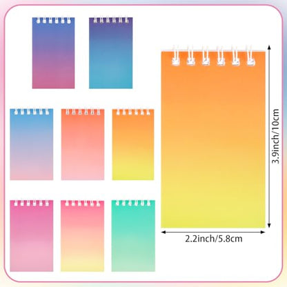 Mini Notebooks Bulk Small Spiral Notebook 24 PCS Mini Journal Pocket Notebooks Set Colorful Cover Notebooks for Party Supplies Teacher Children Classroom Rewards - style: Fade Color