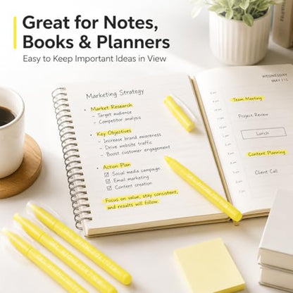 Yellow Gel Bible Highlighters, 8 Pack No Bleed Gel Highlighter Markers, Yellow Highlighters for Bible Study, Journaling, Notes, School and Office Use