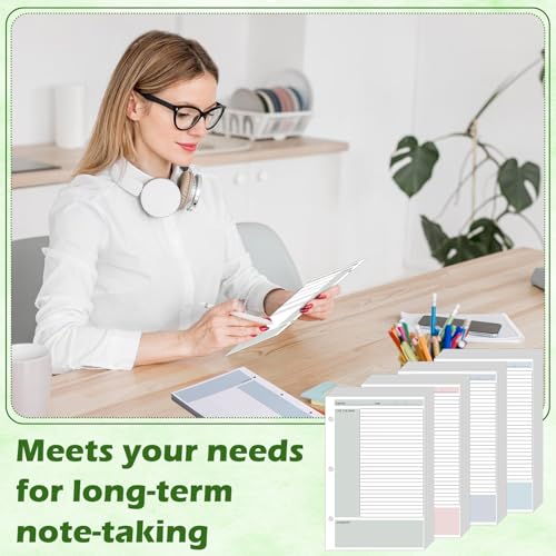 100 Sheet Half Letter Cornell Notes Loose Leaf Paper for 3 Ring Mini Binder 5.5" x 8.5" Lined Paper 9/32" Spacing Cornell Notebook Refills Taking System Filler Paper Bulk for School Office 80gsm - size: Half Letter-3 Ring