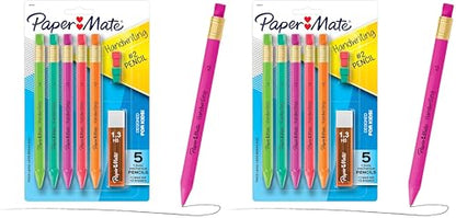Paper Mate Handwriting Triangular Mechanical Pencil Set with Lead & Eraser Refills, 1.3mm, School Supplies, Office Supplies, Sketching Pencils, Drafting Pencil, Fun Barrel Colors, 8 Count (Pack of 2) - size: 10 count