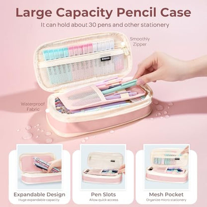 Nicpro 45PCS Mechanical Pencils with 462 Lead Refills (Pink) | 0.5mm-2.0mm Cute Mechanical Pencil Pet, School Supplies Stationary Set with Pencil Case for Girl Note-Taking & Back to School - size: 47 PCS